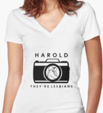 Harold, they're lesbians. Women's Fitted V-Neck T-Shirt