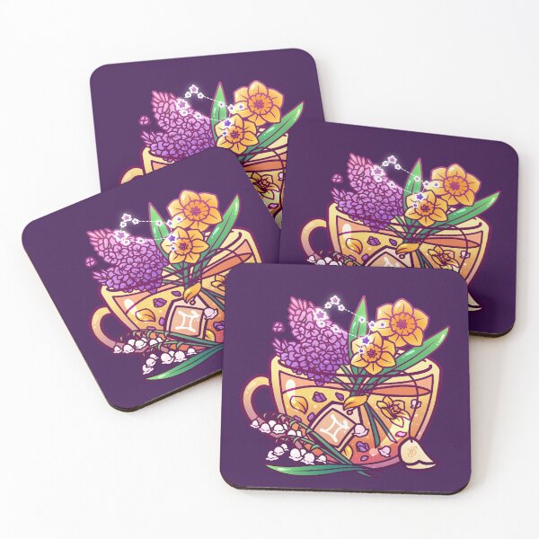 Gemini Zodiac Teacup Coasters (Set of 4)