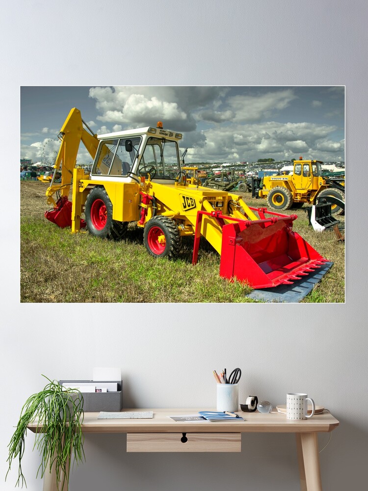 JCB Tractors Diggers Graphic 3D Smashed Stickers Poster