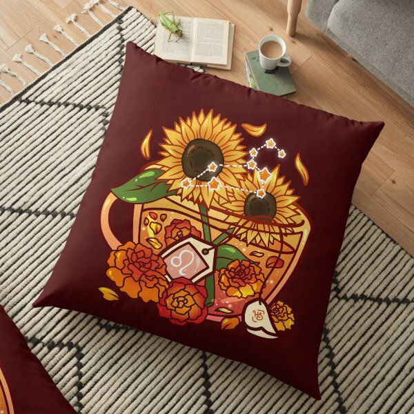 Leo Zodiac Teacup Floor Pillow
