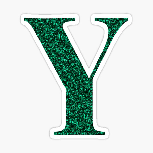 Premium PSD  Green glossy letter y