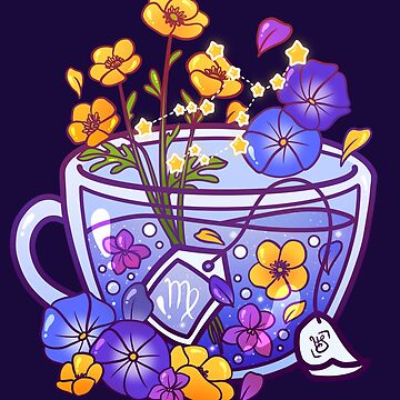 Artwork thumbnail, Virgo Zodiac Teacup by heysoleilart