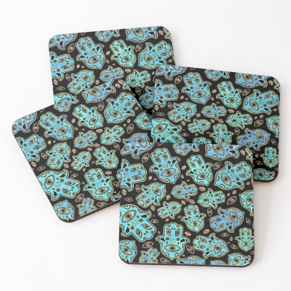 Item preview, Hamsa Hand -Hand of Fatima pattern blues designed and sold by k9printart.