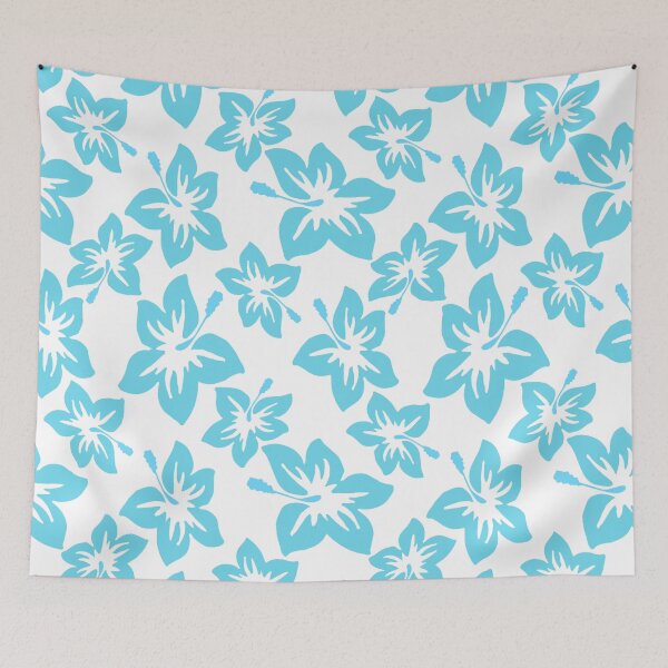 Item preview, Sky Blue Tropical Hibiscus Pattern  designed and sold by everything4eva.
