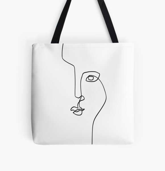 Abstract Face - One Line Art Tote Bag for Sale by TheRedFinch