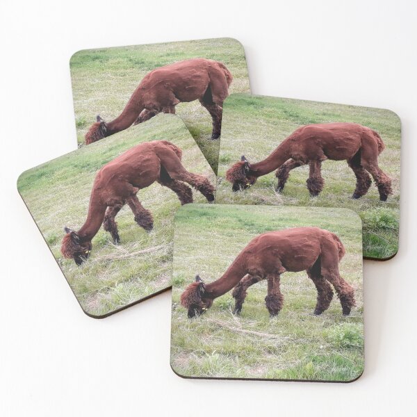 Item preview, Brown cute  llama on green meadow Alpacas designed and sold by Tanja Dianova.