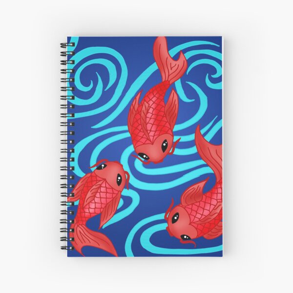 Carpas Koi - Peces "kawaii" estilo tela de kimono Cuaderno de espiral