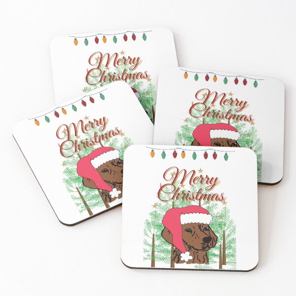 Item preview, Merry Christmas chocolate lab designed and sold by NinaBetterNot.