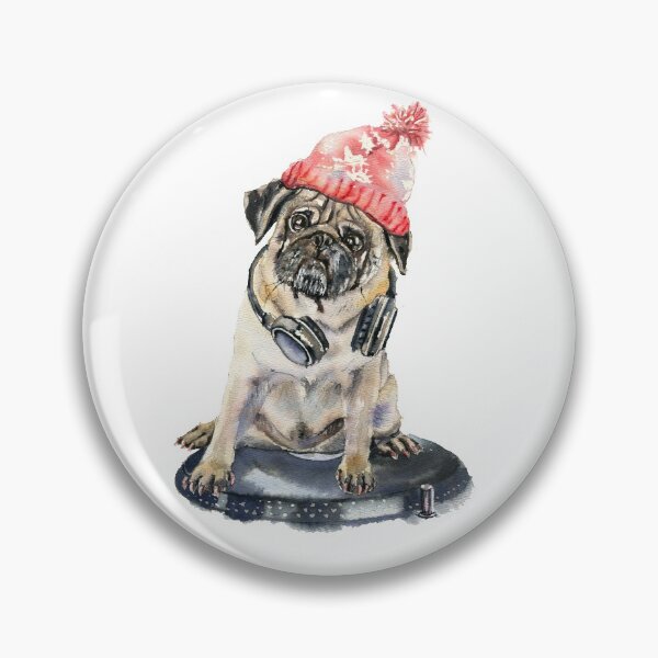 Item preview, DJ pug dog with headphones funny design  designed and sold by Zavyalova-art.