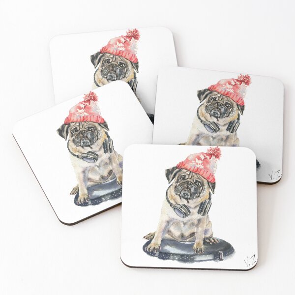 Item preview, DJ pug dog with headphones funny design  designed and sold by Zavyalova-art.