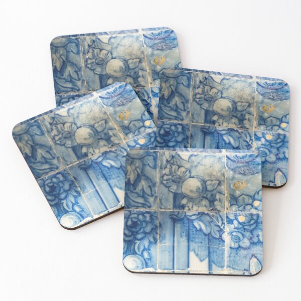 Item preview, Antique Portuguese Azulejo - Centuries Old Stylized Botanical Garlands designed and sold by Georgia Mizuleva.