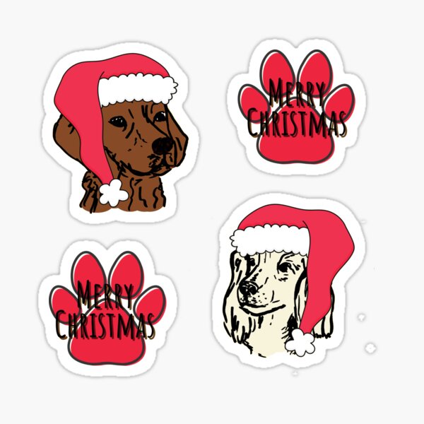 Merry Christmas dogs Sticker