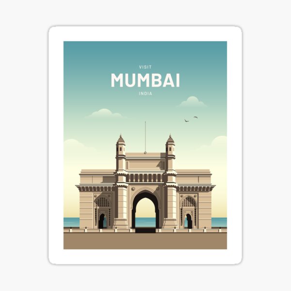 "Gateway of India Mumbai Travel Digital Art" Sticker for Sale by