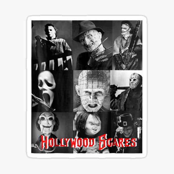 Hollywood Scares Halloween Scary Horror Shirt Sticker