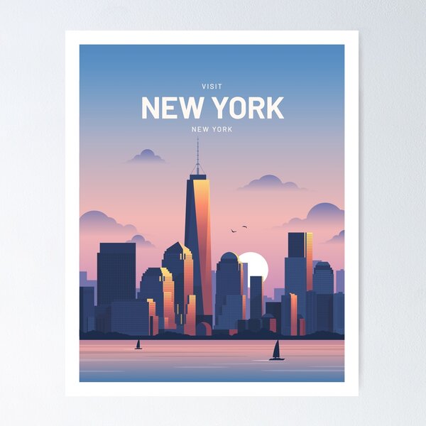 Item preview, New York City USA Travel Digital Art designed and sold by Corvin  Travel Posters.
