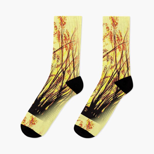 Item preview, Grasses in the sunset watercolor painting golden yellow  designed and sold by GittaG74.