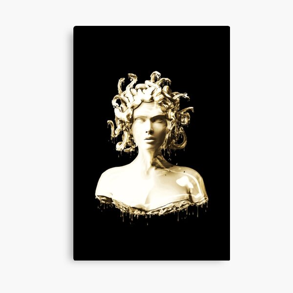 Mermaid Medusa Snake Hair Woman Female Symbol Greek Roman Statue Sculpture  Gold