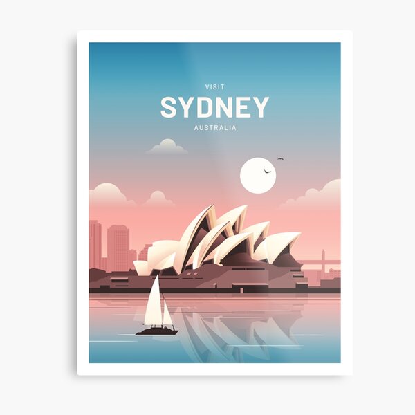 Sydney Australia Vintage Travel Metal Print