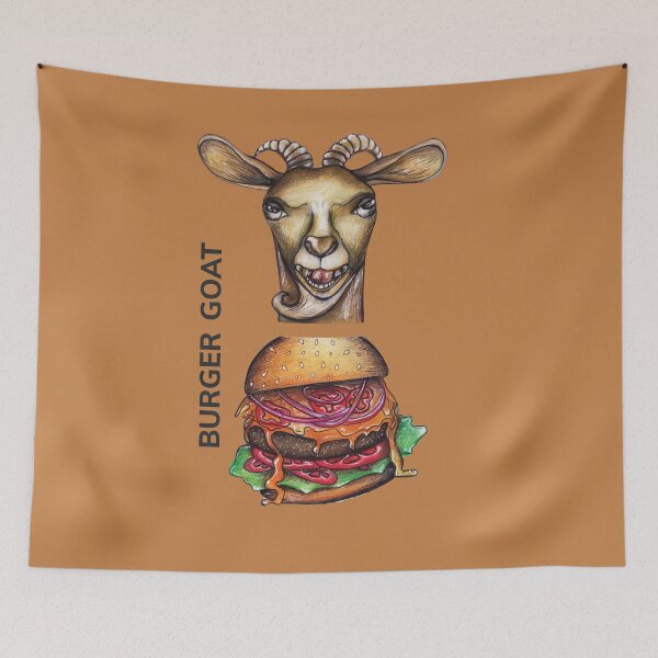 Item preview, BURGER GOAT by FrankenDuo brandy brown designed and sold by FrankenDuo.