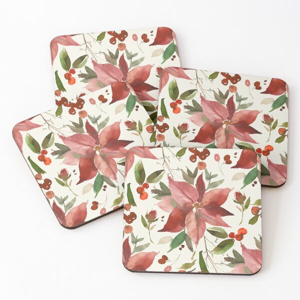 Item preview, Christmas Euphorbia Watercolor Flower designed and sold by junkydotcom.