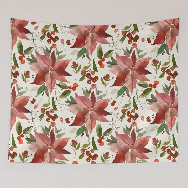 Item preview, Christmas Euphorbia Watercolor Flower designed and sold by junkydotcom.