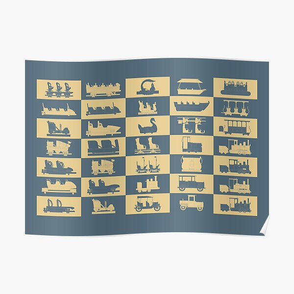 Ride vehicles fairytale theme park BLUE Poster