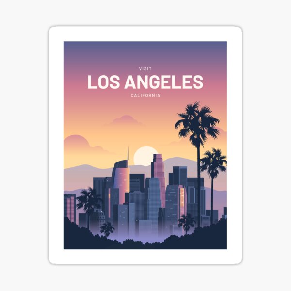 Los Angeles California Vintage Travel Sticker