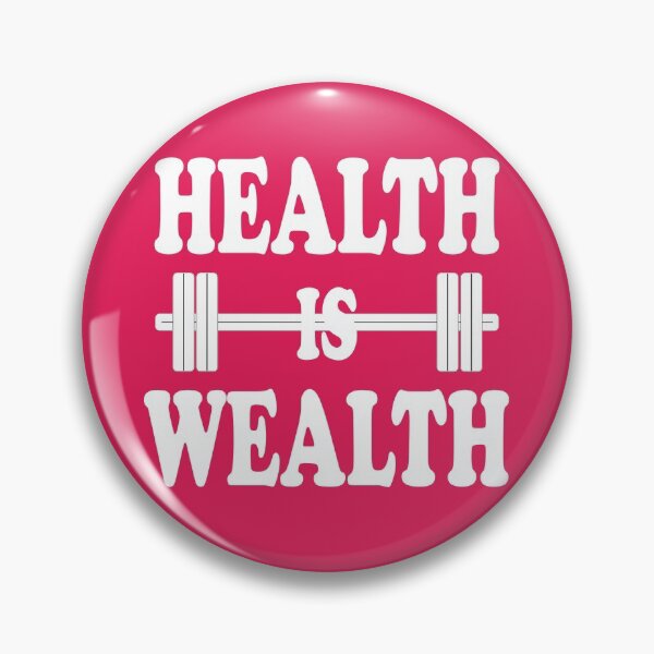 Item preview, Health is Wealth - design printed on back side of clothes designed and sold by SueSakpal.