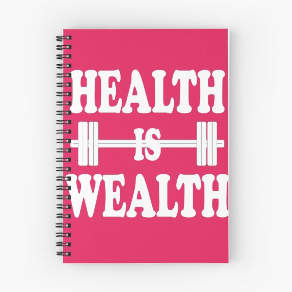 Item preview, Health is Wealth - design printed on back side of clothes designed and sold by SueSakpal.