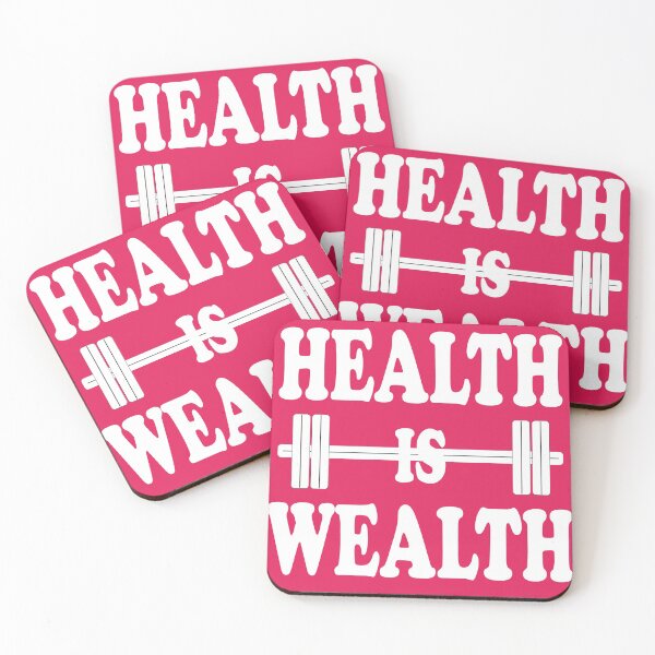 Item preview, Health is Wealth - design printed on back side of clothes designed and sold by SueSakpal.