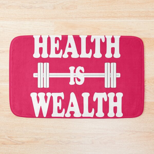 Item preview, Health is Wealth - design printed on back side of clothes designed and sold by SueSakpal.