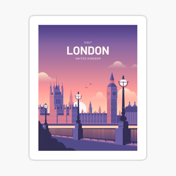London United Kingon Vintage Travel Sticker