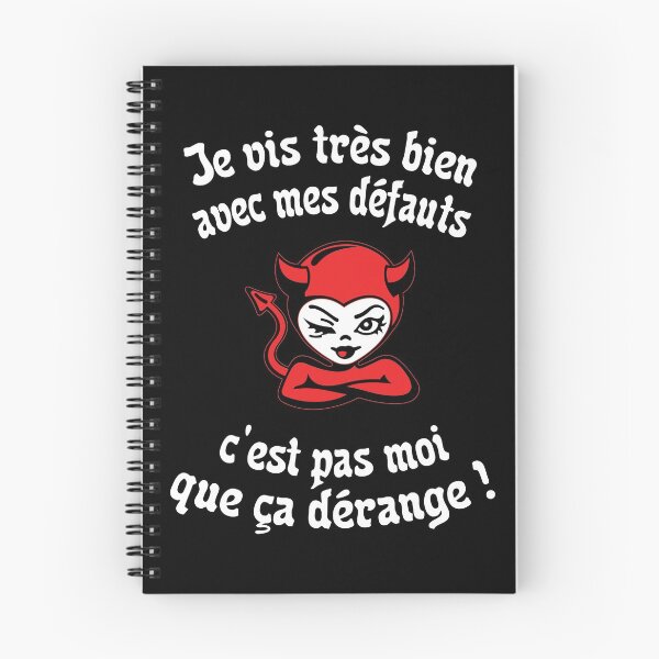 Aperçu de l'œuvre Les défauts de la Diablotine - Message Humour Cool Fun créée et vendue par rubislys.