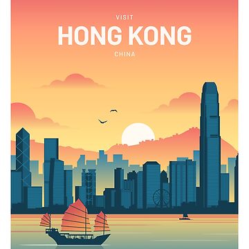 Artwork thumbnail, Hong Kong Vintage Travel by Corvin Travel Posters