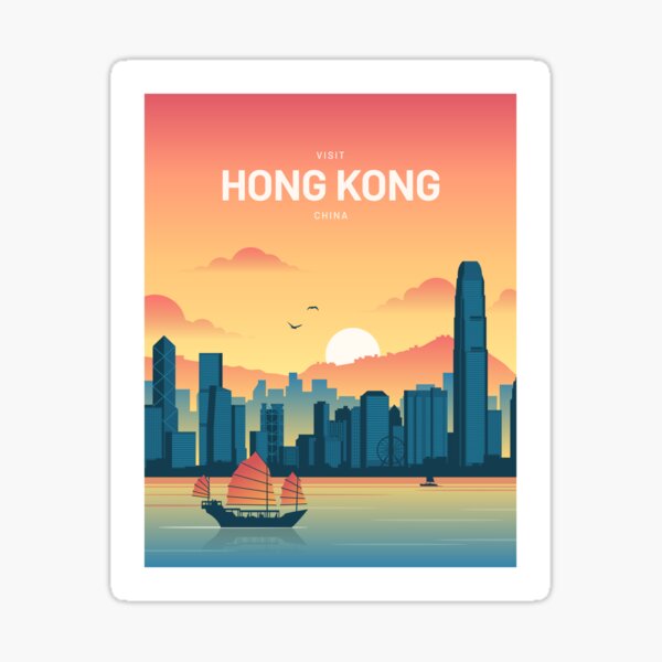 Hong Kong Vintage Travel Sticker