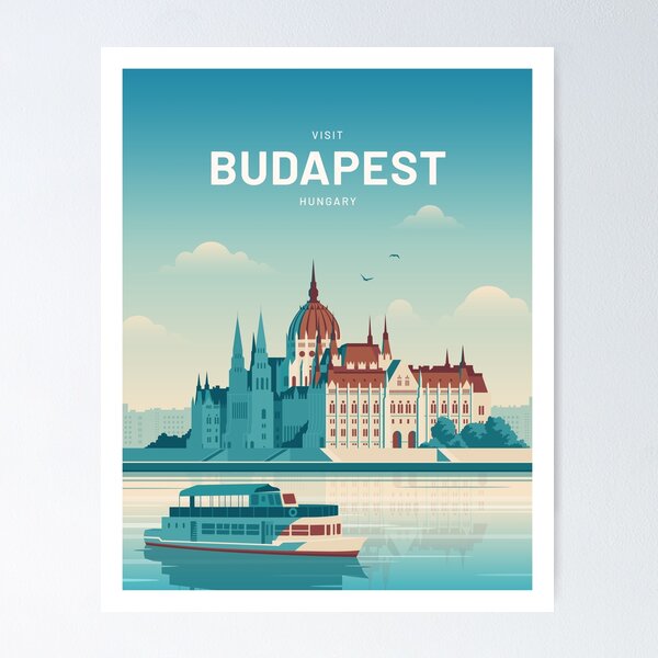 Budapest Hungary Vintage Travel Poster