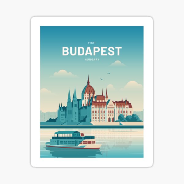 Budapest Hungary Vintage Travel Sticker