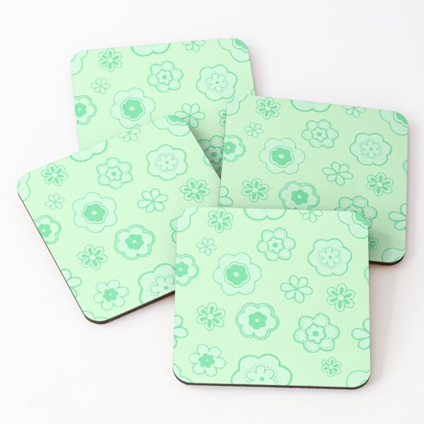 Item preview, Pastel Mint Green Hippie Flower Pattern designed and sold by everything4eva.