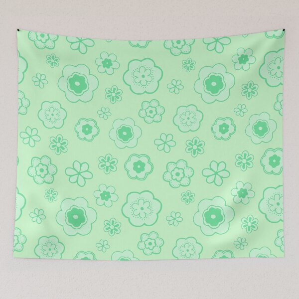 Item preview, Pastel Mint Green Hippie Flower Pattern designed and sold by everything4eva.