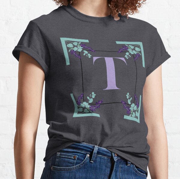 Eucalyptus lavender alphabet - letter T Classic T-Shirt