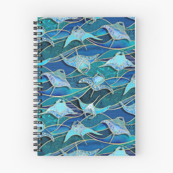 Item preview, Patchwork Manta Rays in Sapphire and Turquoise Blue designed and sold by micklyn.