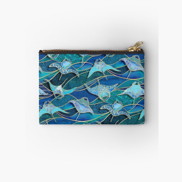 Item preview, Patchwork Manta Rays in Sapphire and Turquoise Blue designed and sold by micklyn.