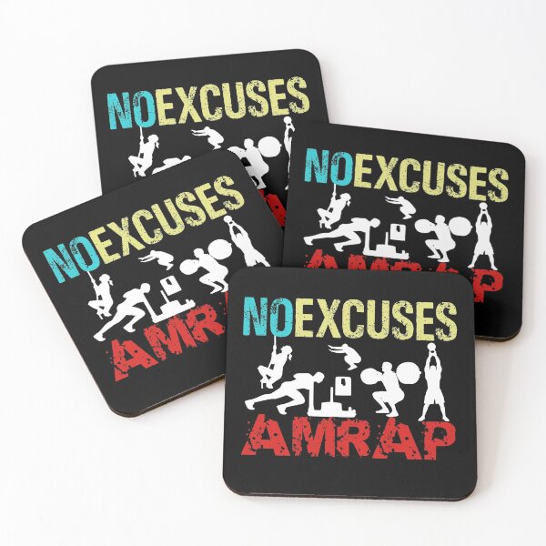 Item preview, No Excuses AMRAP Crossfit Workout Fitness designed and sold by Desiznn.