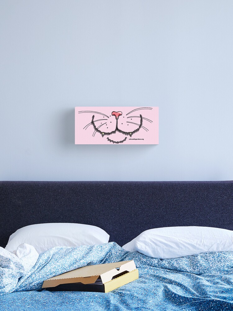 Thumbnail 2 von 3, Leinwanddruck, Nosy Cat in Pink designt und verkauft von Boxcats.