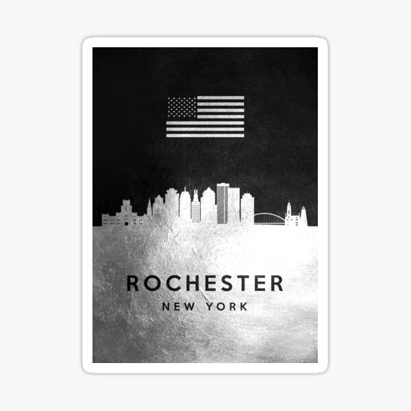 Rochester New York Silver Skyline Wall Art Sticker
