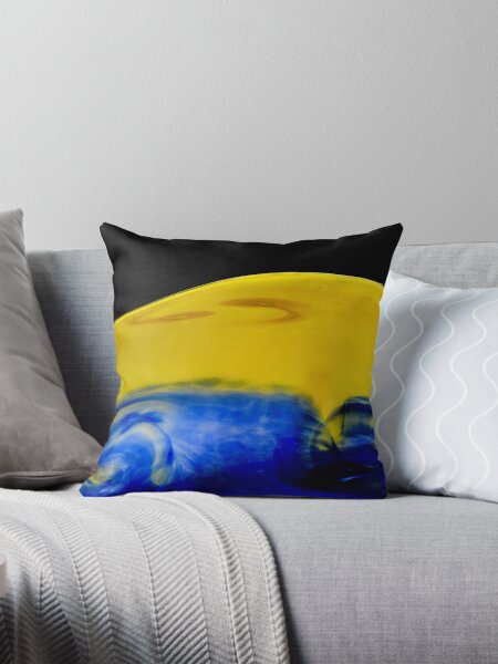 Blue yellow cushions best sale