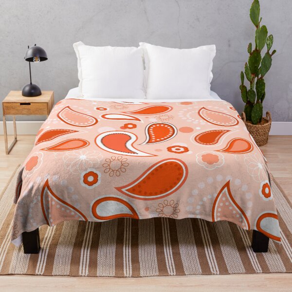 Item preview, Orange Floral Paisley Pattern designed and sold by everything4eva.