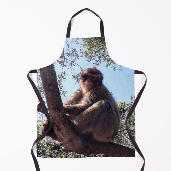 Item preview, Monkey at the tree Gibraltar Barbary macaques designed and sold by Tanja Dianova.
