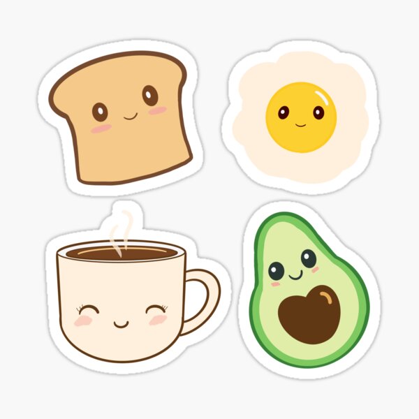 Item preview, Cute Avocado Toastie Sticker Pack designed and sold by champagnemoment.