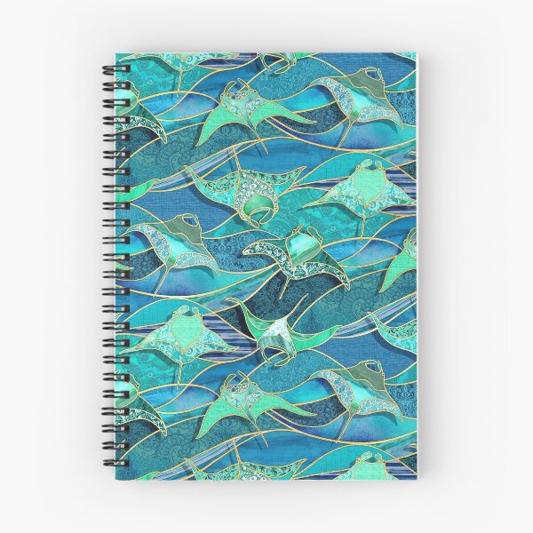 Item preview, Patchwork Manta Rays in Teal Blue and Jade Green designed and sold by micklyn.